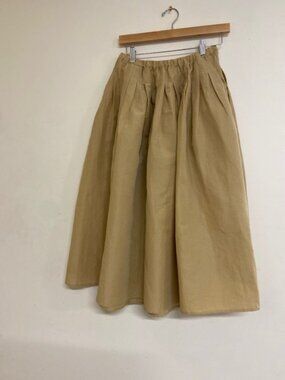 Apuntob Linen skirt S Khaki/tan